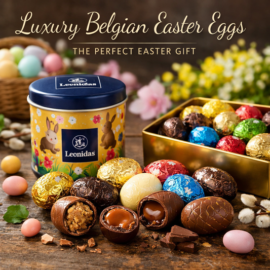 Luxury Belgian Easter mini eggs assortment with praline ganache caramel fillings from Granddadstore Easter collection