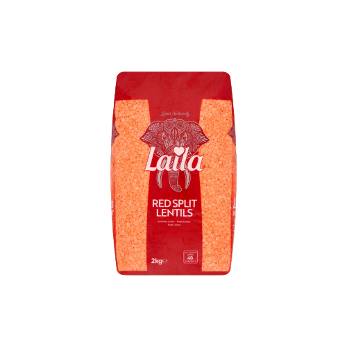 2kg red split lentils Laila high-protein pulses UK