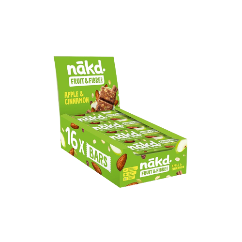 Nakd Apple & Cinnamon Fruit & Fibre Bar – Vegan, Gluten-Free, Healthy Snack (44g x 16 Bars) – Available at Granddadstore