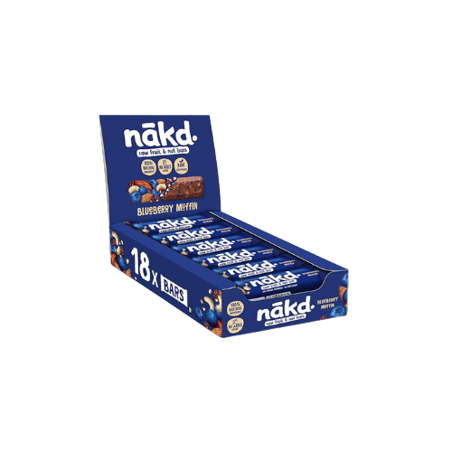 Nakd Blueberry Muffin Natural Fruit & Nut Bars – Vegan, Gluten-Free, Healthy Snack (35g x 18 Bars) – Available at Granddadstore