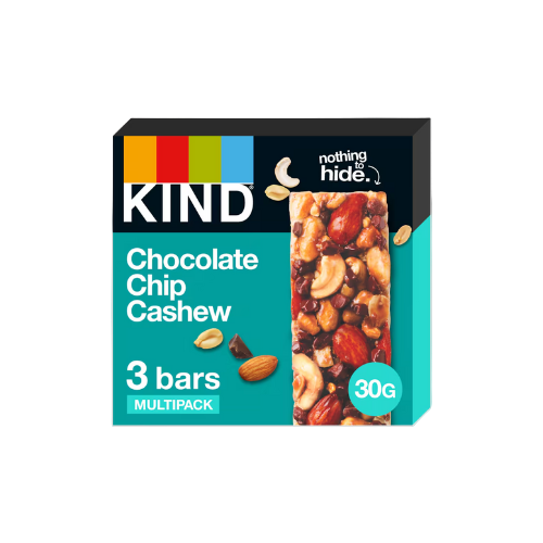 KIND Chocolate Chip Cashew & Mixed Nut Bars 3 × 30g – 90g Pack at Grand Dad Store