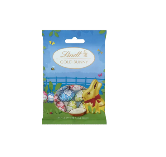 Lindt Mini Eggs Milk and White Chocolate 80g Easter pack