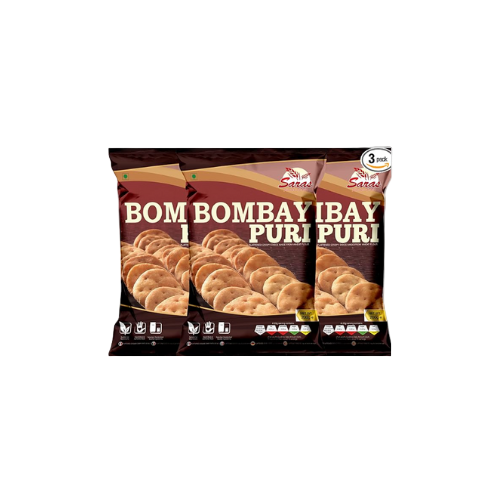 Saras Bombay Puri 200g Pack of 3 – Authentic Indian Snack – Granddadstore UK