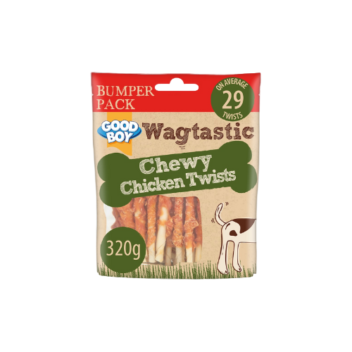 Wagtastic Chewy Chicken Twists Dog Chew Treats 320g at Grand Dad Store